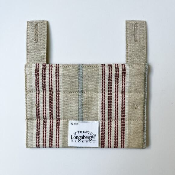 Longaberger Basket Handle Gripper Awning Stripe Buttons Tan Red 20145137 - Picture 3 of 3